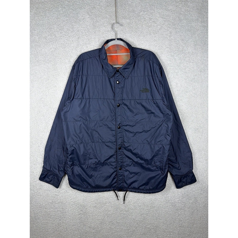 North Face Fort Point Reversible Shacket Mens XL Snap Flannel Shirt Jacket Nylon